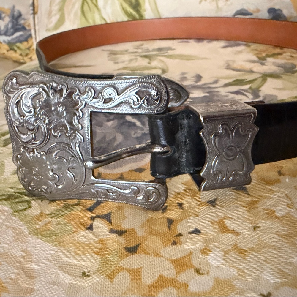 Vintage 1994 Western Boho Belt Croc-Embossed 90s Festival S